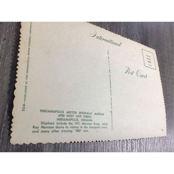 Vintage 1970’s Photo Postcard Indianapolis Motor Speedway Museum - Picture 12 of 12